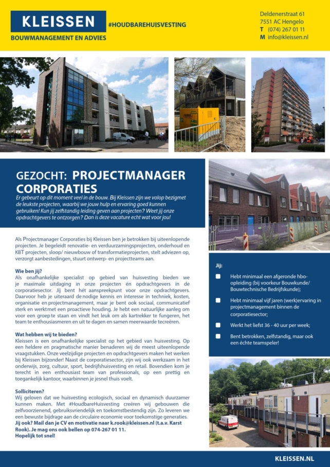 VACATURE PM corporaties 2024