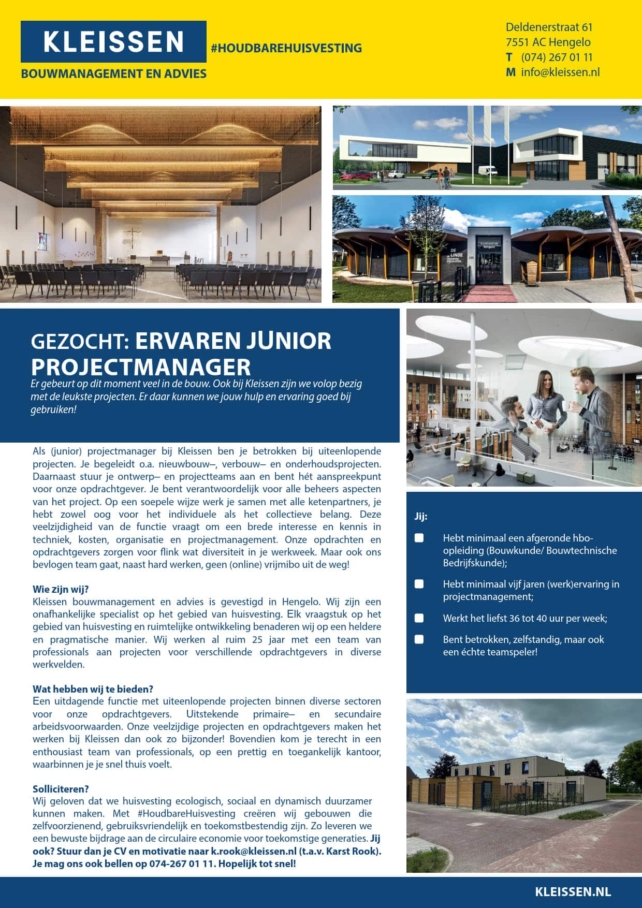VACATURE junior PM 2024 afbeelding